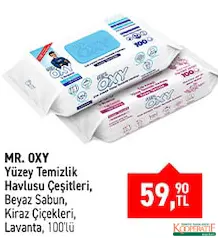 MR. OXY YÜZEY TEMİZLİK HAVLUSU ÇEŞİTLERİ 100'LÜ fiyat ve kampanya bilgisi